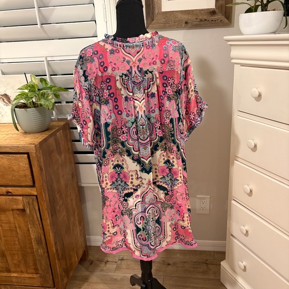 Johnny Was ZOLI TAPE HEM BURNOUT TUNIC 2X - Picture 3 of 10